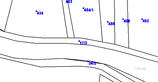 Parcela st. 17/2 v KÚ Bystřice nad Pernštejnem, Katastrální mapa