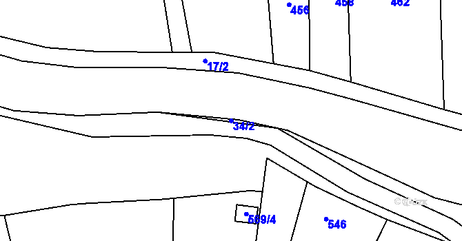 Parcela st. 34/2 v KÚ Bystřice nad Pernštejnem, Katastrální mapa
