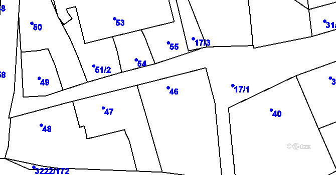 Parcela st. 46 v KÚ Bystřice nad Pernštejnem, Katastrální mapa