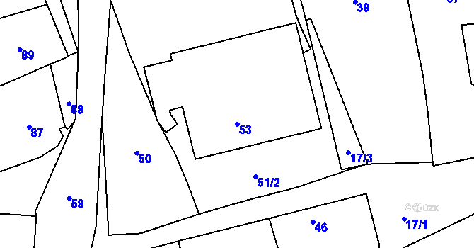 Parcela st. 53 v KÚ Bystřice nad Pernštejnem, Katastrální mapa