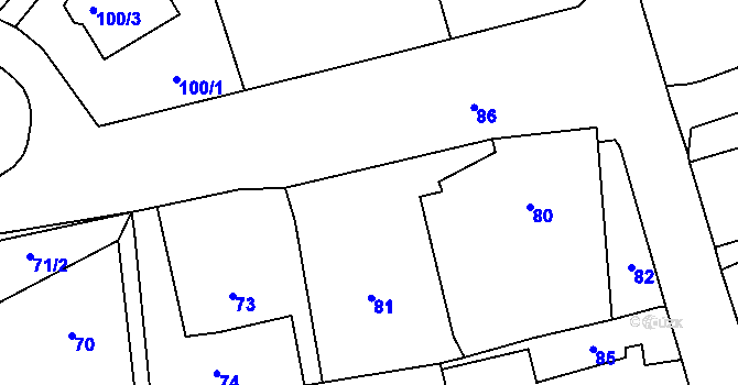 Parcela st. 78 v KÚ Bystřice nad Pernštejnem, Katastrální mapa
