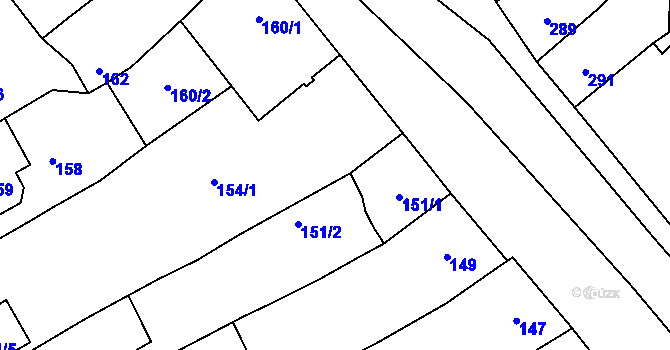 Parcela st. 154/2 v KÚ Bystřice nad Pernštejnem, Katastrální mapa