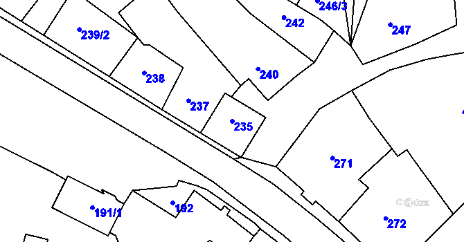 Parcela st. 235 v KÚ Bystřice nad Pernštejnem, Katastrální mapa