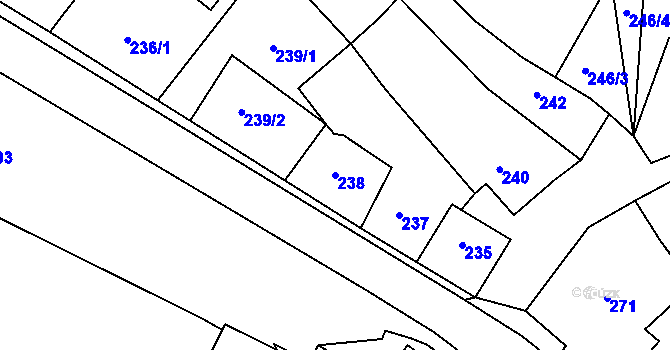 Parcela st. 238 v KÚ Bystřice nad Pernštejnem, Katastrální mapa