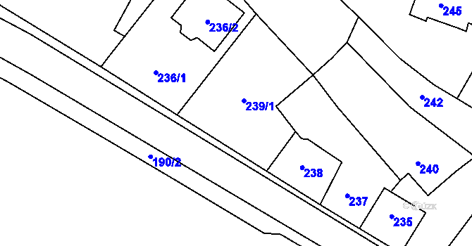 Parcela st. 239/2 v KÚ Bystřice nad Pernštejnem, Katastrální mapa