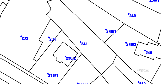 Parcela st. 241 v KÚ Bystřice nad Pernštejnem, Katastrální mapa