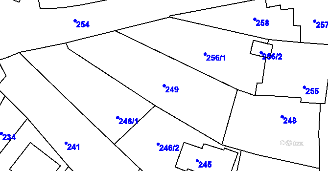 Parcela st. 249 v KÚ Bystřice nad Pernštejnem, Katastrální mapa