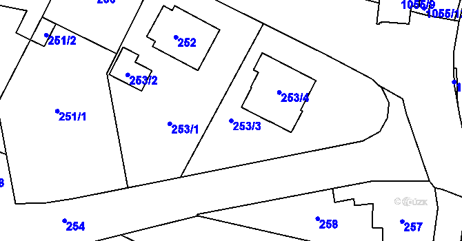 Parcela st. 253/3 v KÚ Bystřice nad Pernštejnem, Katastrální mapa