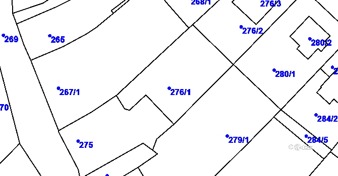 Parcela st. 276/1 v KÚ Bystřice nad Pernštejnem, Katastrální mapa