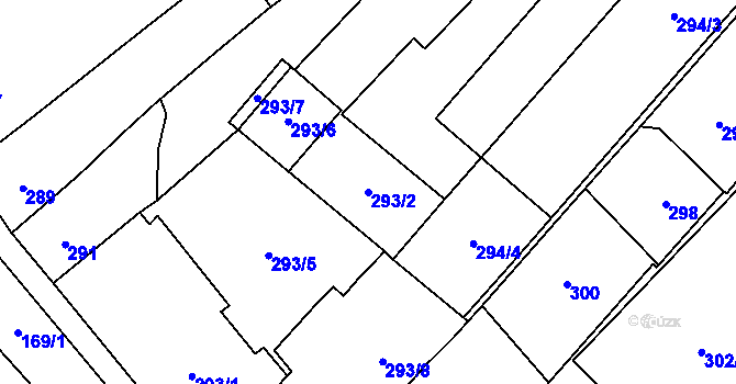 Parcela st. 293/2 v KÚ Bystřice nad Pernštejnem, Katastrální mapa