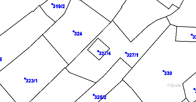 Parcela st. 327/4 v KÚ Bystřice nad Pernštejnem, Katastrální mapa
