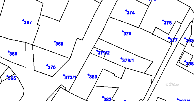 Parcela st. 379/2 v KÚ Bystřice nad Pernštejnem, Katastrální mapa