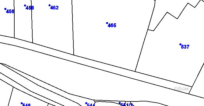 Parcela st. 466 v KÚ Bystřice nad Pernštejnem, Katastrální mapa