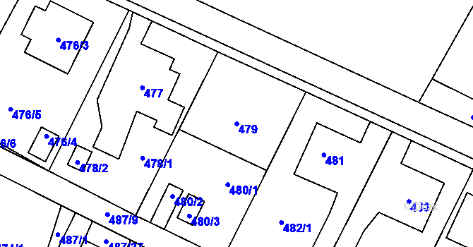 Parcela st. 479 v KÚ Bystřice nad Pernštejnem, Katastrální mapa