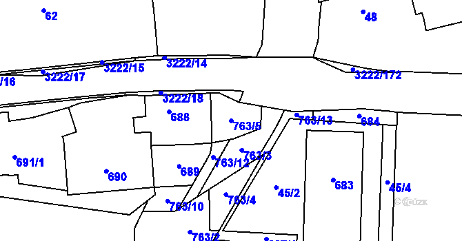 Parcela st. 763/5 v KÚ Bystřice nad Pernštejnem, Katastrální mapa