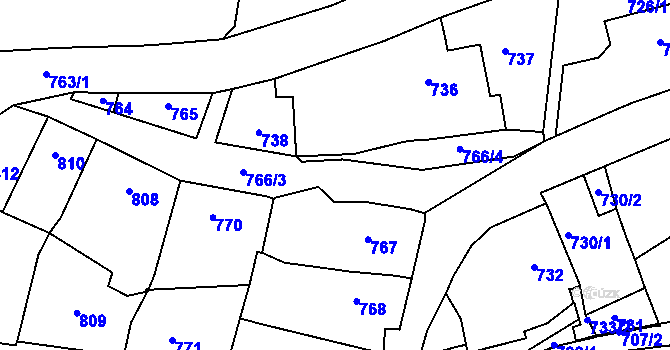 Parcela st. 766 v KÚ Bystřice nad Pernštejnem, Katastrální mapa