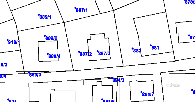 Parcela st. 887/3 v KÚ Bystřice nad Pernštejnem, Katastrální mapa
