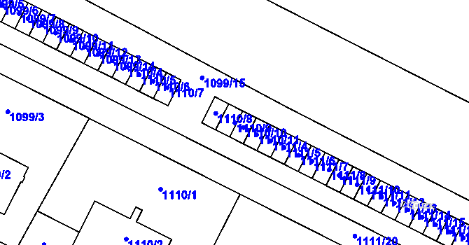 Parcela st. 1110/9 v KÚ Bystřice nad Pernštejnem, Katastrální mapa
