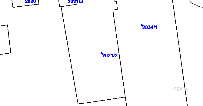 Parcela st. 2021/2 v KÚ Bystřice nad Pernštejnem, Katastrální mapa