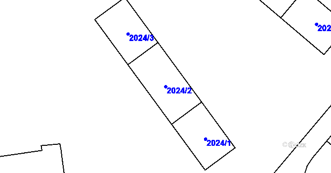Parcela st. 2024/2 v KÚ Bystřice nad Pernštejnem, Katastrální mapa