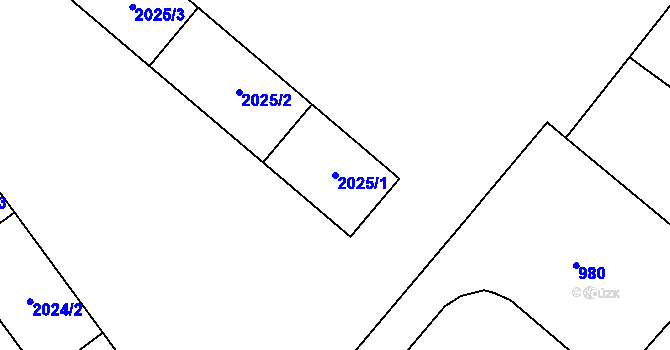 Parcela st. 2025/1 v KÚ Bystřice nad Pernštejnem, Katastrální mapa