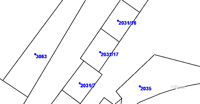 Parcela st. 2031/17 v KÚ Bystřice nad Pernštejnem, Katastrální mapa