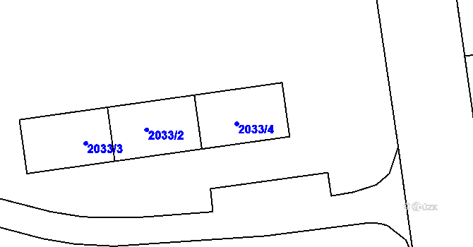 Parcela st. 2033/4 v KÚ Bystřice nad Pernštejnem, Katastrální mapa