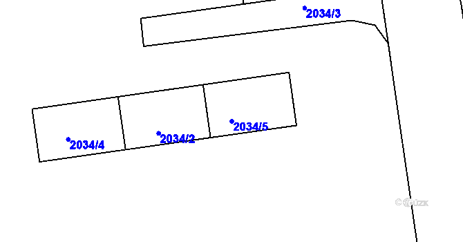 Parcela st. 2034/5 v KÚ Bystřice nad Pernštejnem, Katastrální mapa