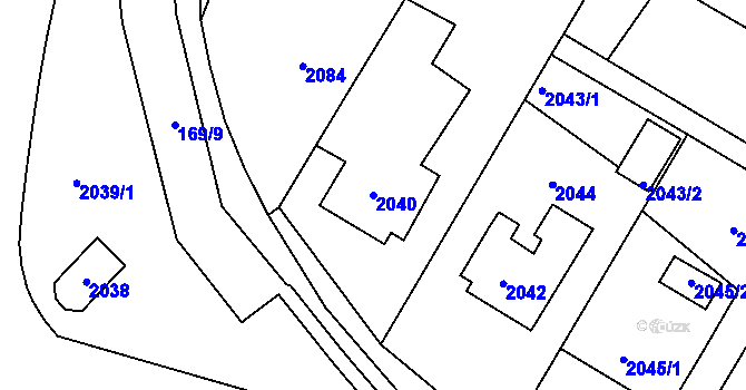 Parcela st. 2040 v KÚ Bystřice nad Pernštejnem, Katastrální mapa