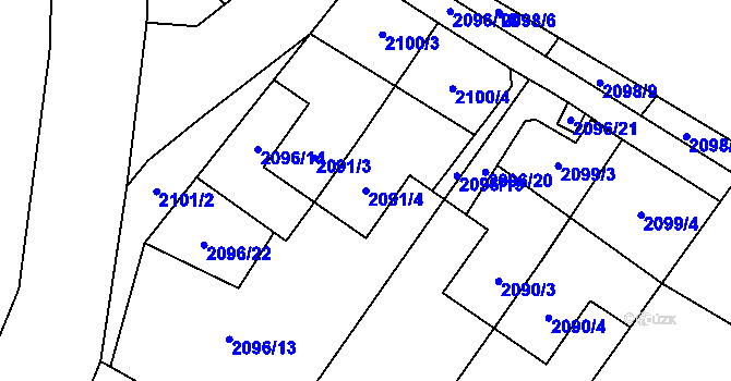 Parcela st. 2091/4 v KÚ Bystřice nad Pernštejnem, Katastrální mapa