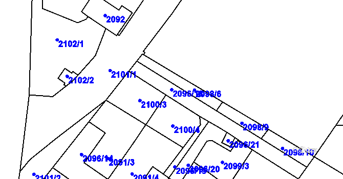 Parcela st. 2096/18 v KÚ Bystřice nad Pernštejnem, Katastrální mapa