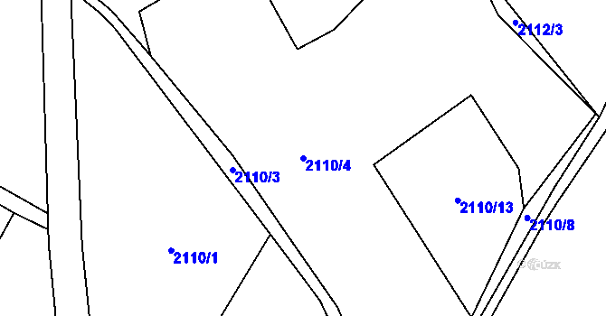 Parcela st. 2110/4 v KÚ Bystřice nad Pernštejnem, Katastrální mapa