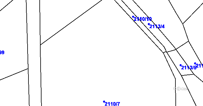 Parcela st. 2110/6 v KÚ Bystřice nad Pernštejnem, Katastrální mapa