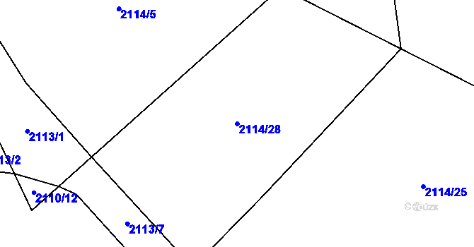 Parcela st. 2114/28 v KÚ Bystřice nad Pernštejnem, Katastrální mapa