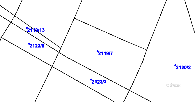 Parcela st. 2119/7 v KÚ Bystřice nad Pernštejnem, Katastrální mapa