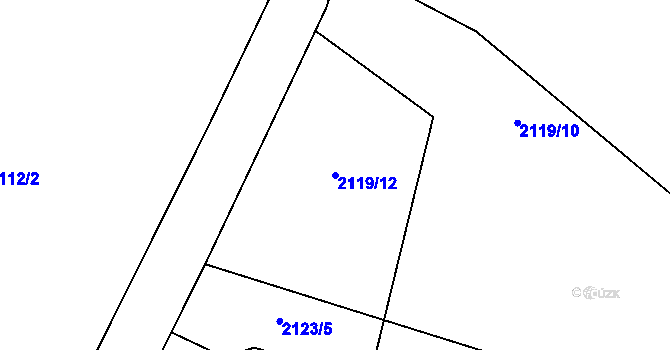 Parcela st. 2119/12 v KÚ Bystřice nad Pernštejnem, Katastrální mapa