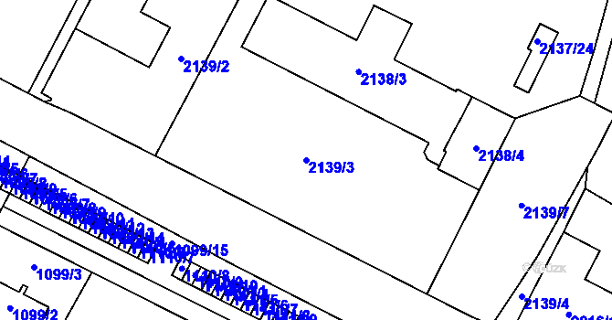 Parcela st. 2139/3 v KÚ Bystřice nad Pernštejnem, Katastrální mapa
