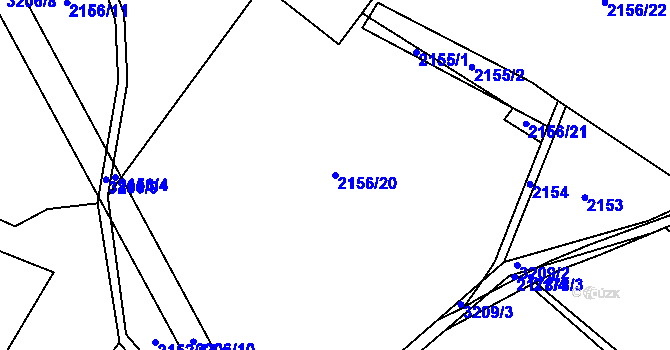 Parcela st. 2156/20 v KÚ Bystřice nad Pernštejnem, Katastrální mapa