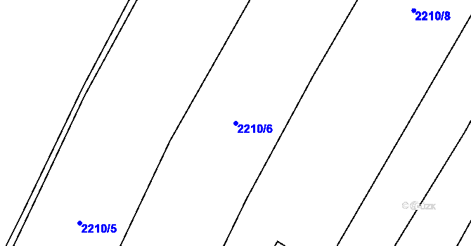 Parcela st. 2210/6 v KÚ Bystřice nad Pernštejnem, Katastrální mapa