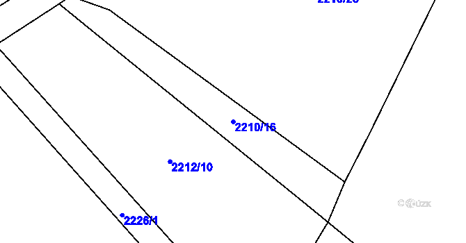 Parcela st. 2210/16 v KÚ Bystřice nad Pernštejnem, Katastrální mapa