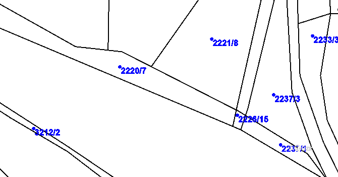 Parcela st. 2221/4 v KÚ Bystřice nad Pernštejnem, Katastrální mapa