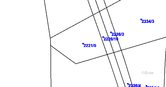 Parcela st. 2221/5 v KÚ Bystřice nad Pernštejnem, Katastrální mapa
