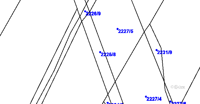 Parcela st. 2226/8 v KÚ Bystřice nad Pernštejnem, Katastrální mapa