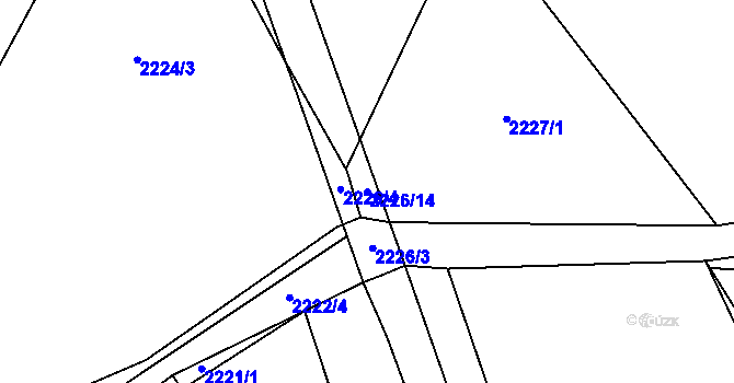 Parcela st. 2226/14 v KÚ Bystřice nad Pernštejnem, Katastrální mapa