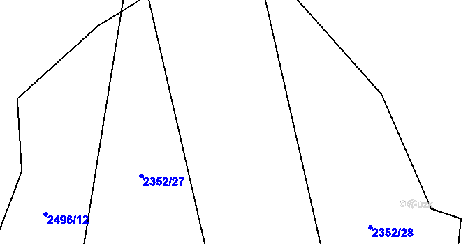 Parcela st. 2352/26 v KÚ Bystřice nad Pernštejnem, Katastrální mapa