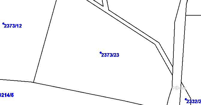 Parcela st. 2373/23 v KÚ Bystřice nad Pernštejnem, Katastrální mapa