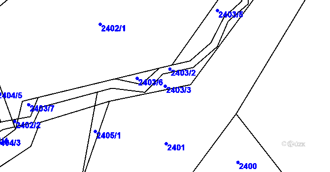 Parcela st. 2403/3 v KÚ Bystřice nad Pernštejnem, Katastrální mapa