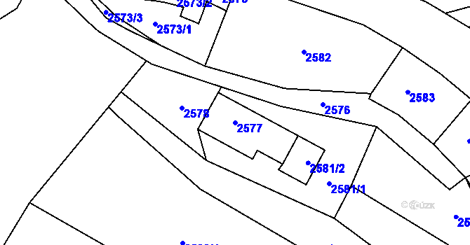 Parcela st. 2577 v KÚ Bystřice nad Pernštejnem, Katastrální mapa
