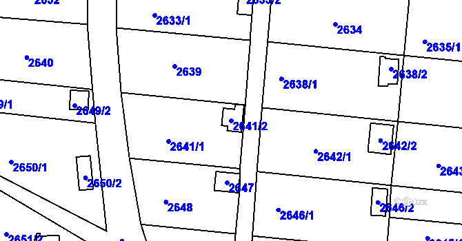 Parcela st. 2641/2 v KÚ Bystřice nad Pernštejnem, Katastrální mapa
