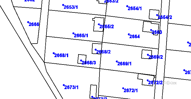 Parcela st. 2668/2 v KÚ Bystřice nad Pernštejnem, Katastrální mapa